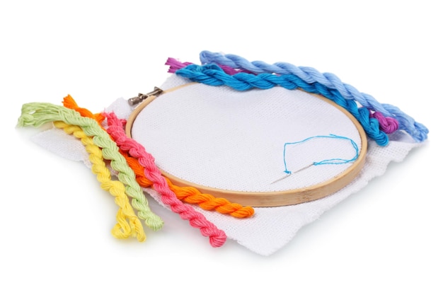 Zestaw do wyszywania z kolorowymi niciami